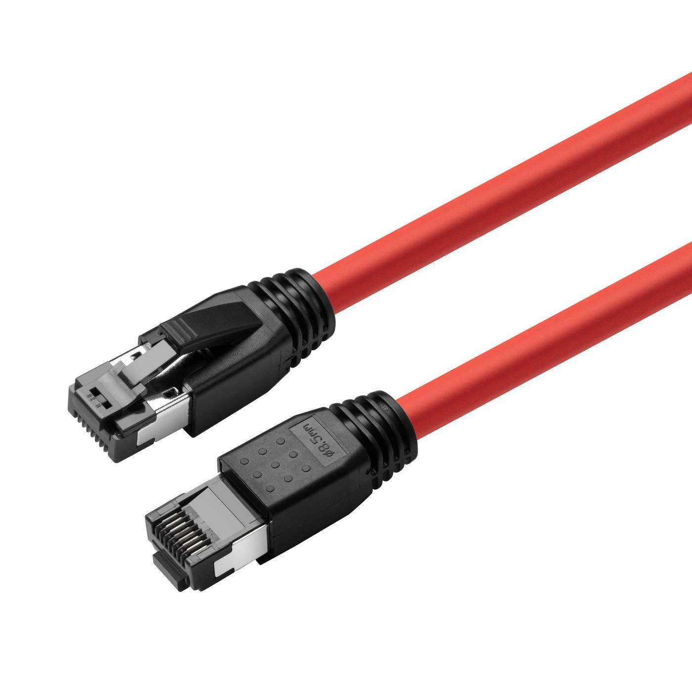 MicroConnect CAT8.1 S/FTP 7,5m Raudona LSZH