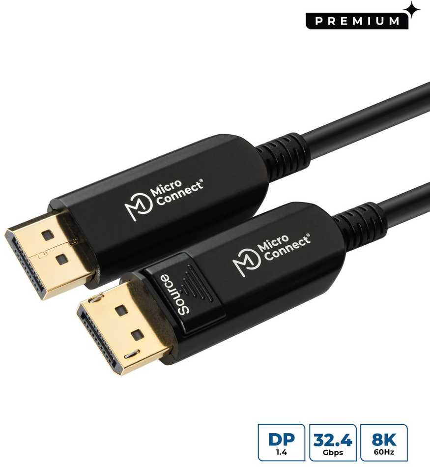 MicroConnect Premium Optic DP 1.4 Kabelis 10m