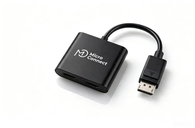 Adapteris AV MicroConnect DisplayPort į 2x HDMI (moteriška)