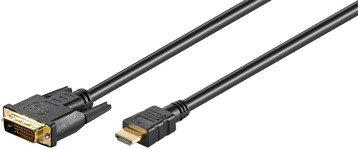 HDMI į DVI-D kabelis su auksuotomis jungtimis
