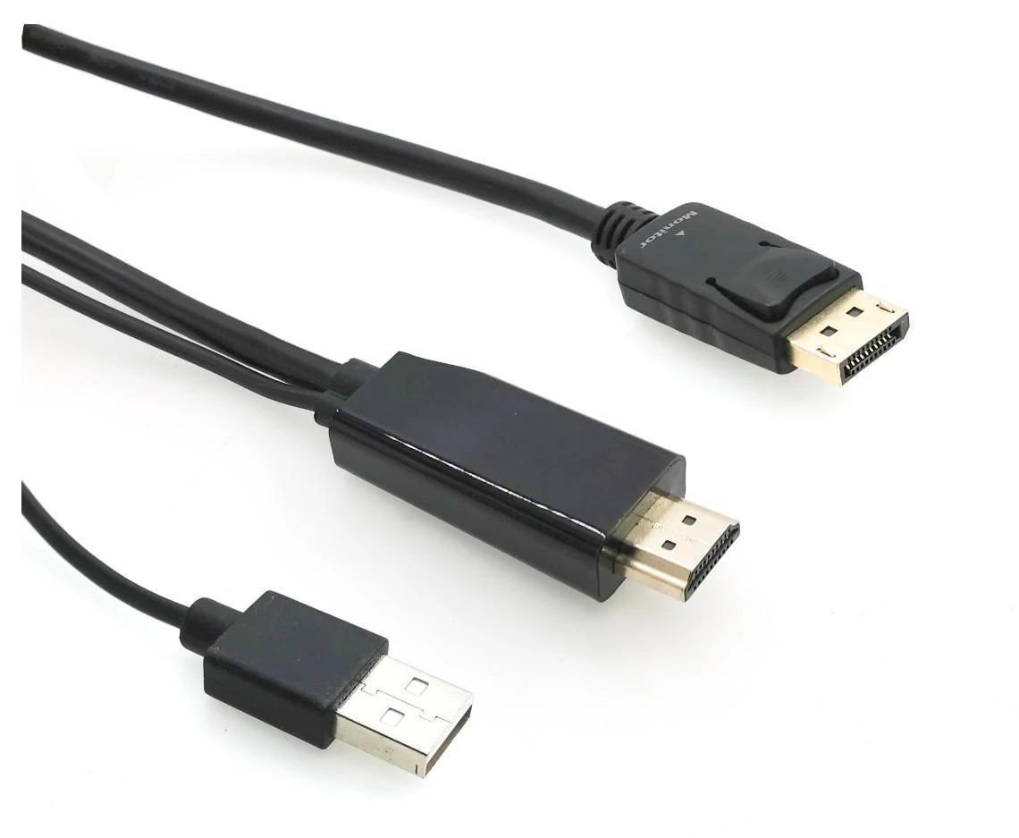 HDMI į DisplayPort adapteris su USB jungtimi