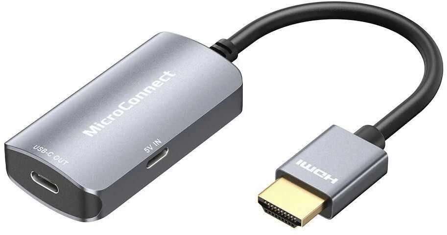 MicroConnect HDMI į USB-C adapteris, pilkas korpusas