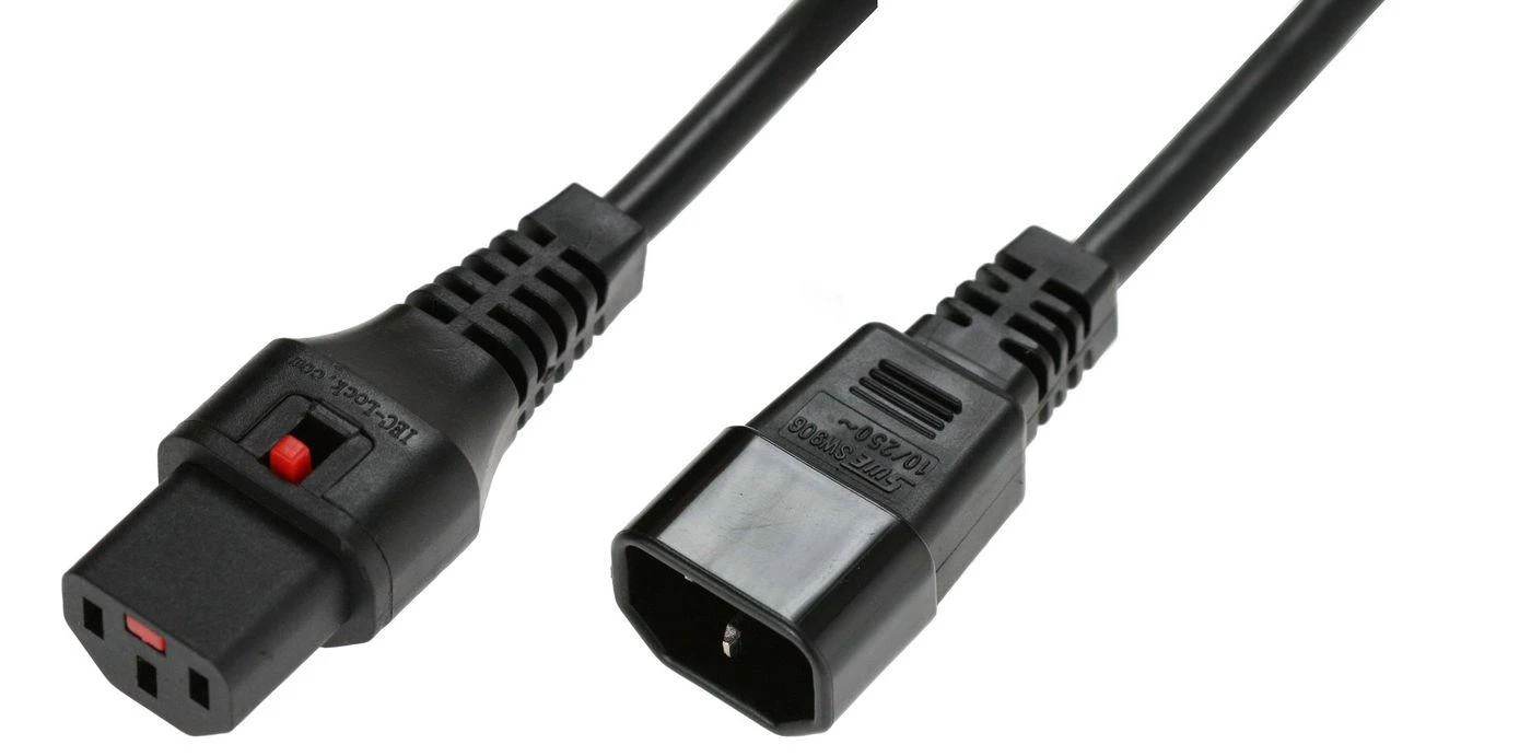 MicroConnect IEC LOCK C13–C14 maitinimo laidas