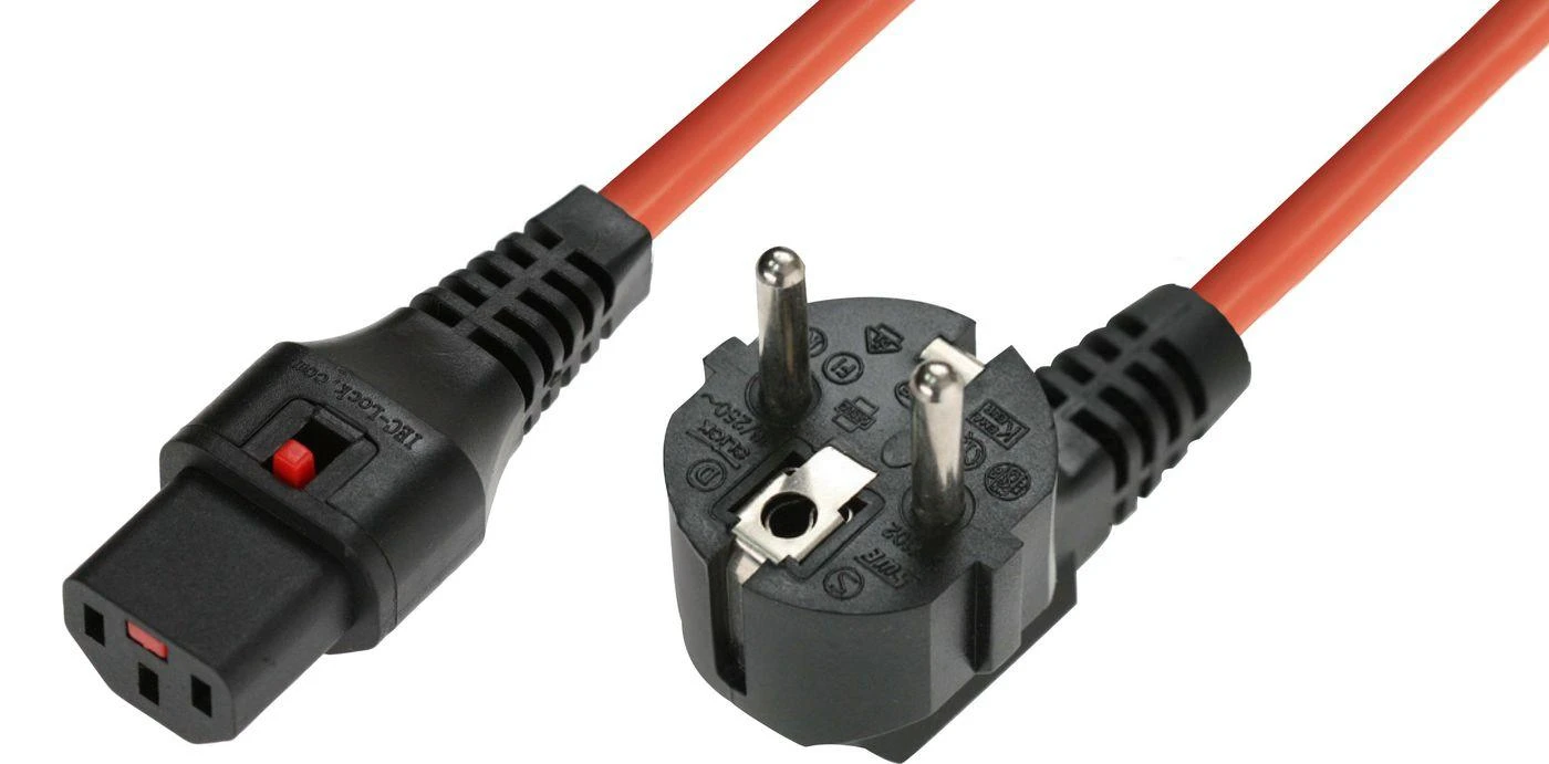 MicroConnect IEC LOCK C13 – R/A SCHUKO maitinimo kabelis, 3m (EL248S)