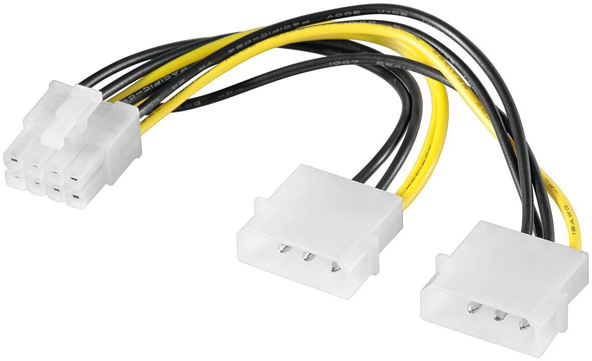 MicroConnect Molex x2 - PCIe 8 kontaktų, 0,15 m, Geltonas (PI02015)