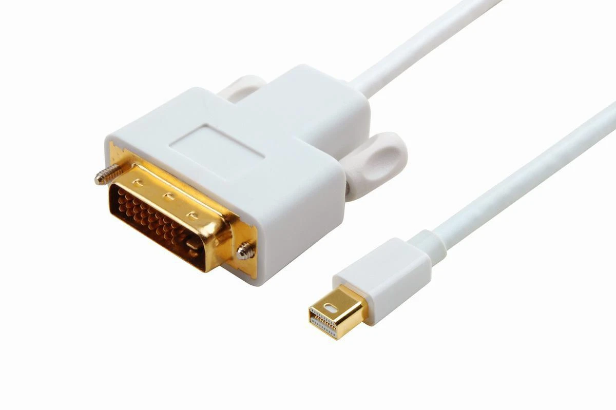 DisplayPort Mini į DVI-D laidas su auksinėmis jungtimis
