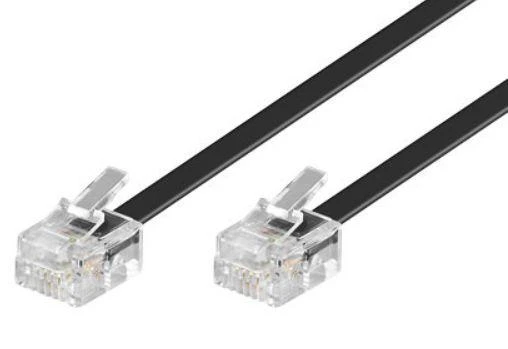 MicroConnect RJ-11/RJ-11 (M/M) 6m Juodas (MPK186)