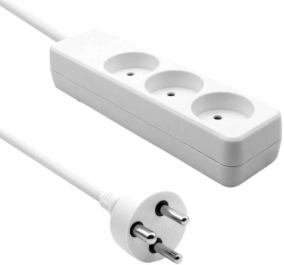 „MicroConnect“ daniškas maitinimo lizdas 3 lizdai 5m Baltas (MC-GRU0350DK)