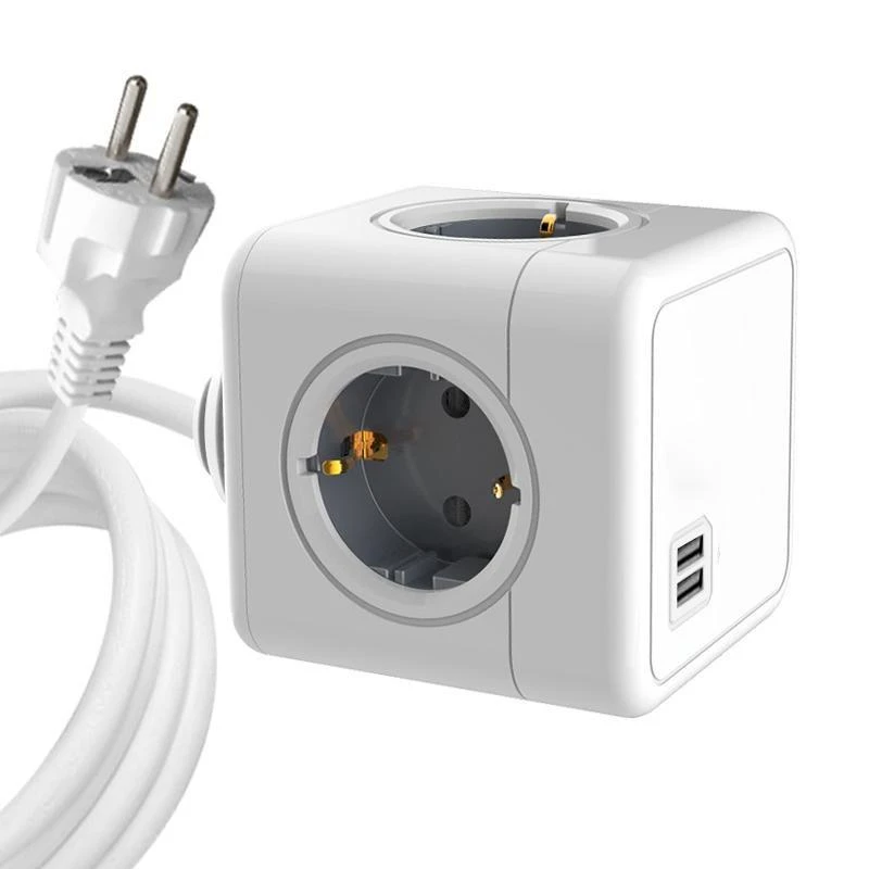 „MicroConnect“ – 4 krypčių „Schuko“, 2 USB prievadų maitinimo kubas – su 1,5 m laidu