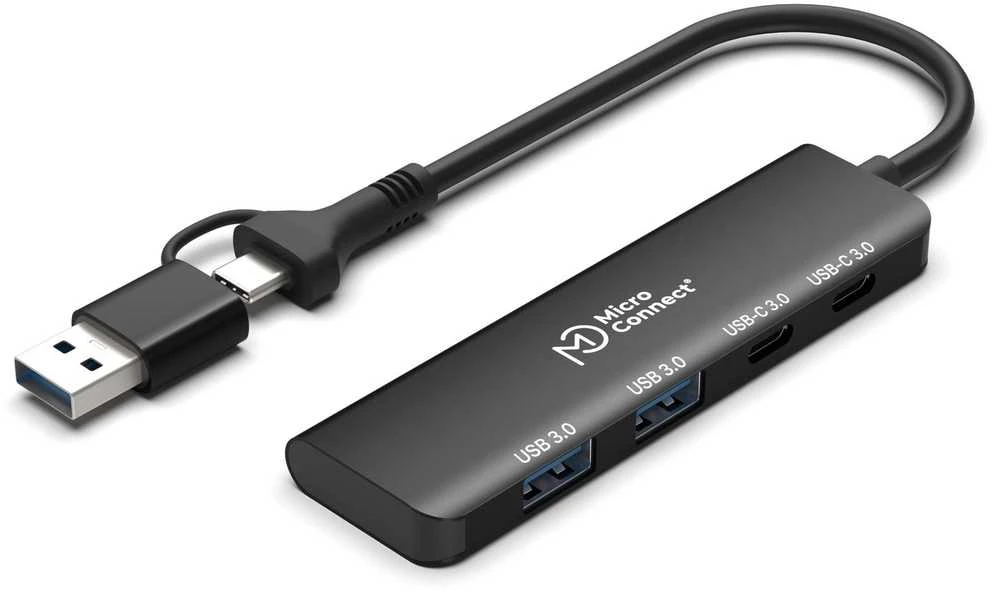 „MicroConnect 4w1“ USB-A/USB-C šakotuvas | 2x USB-A | 2x USB-C