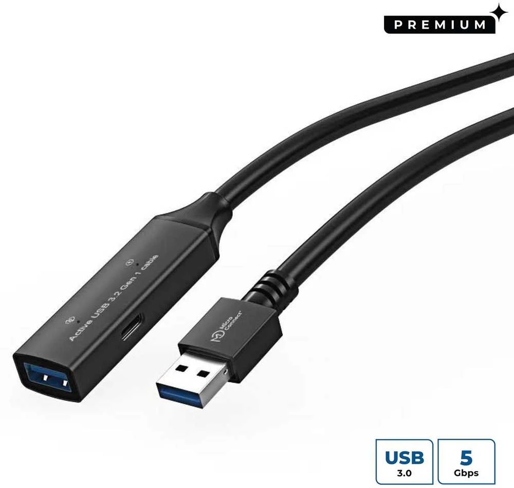 Kabelis USB MicroConnect USB-A - USB-A 5 m Juodas (USB3.0AAF5A)