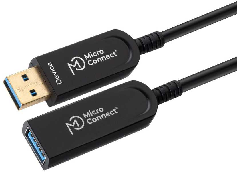Kabelis USB MicroConnect USB-A - USB-A Juodai-sidabrinė (USB3.0AAF20A)