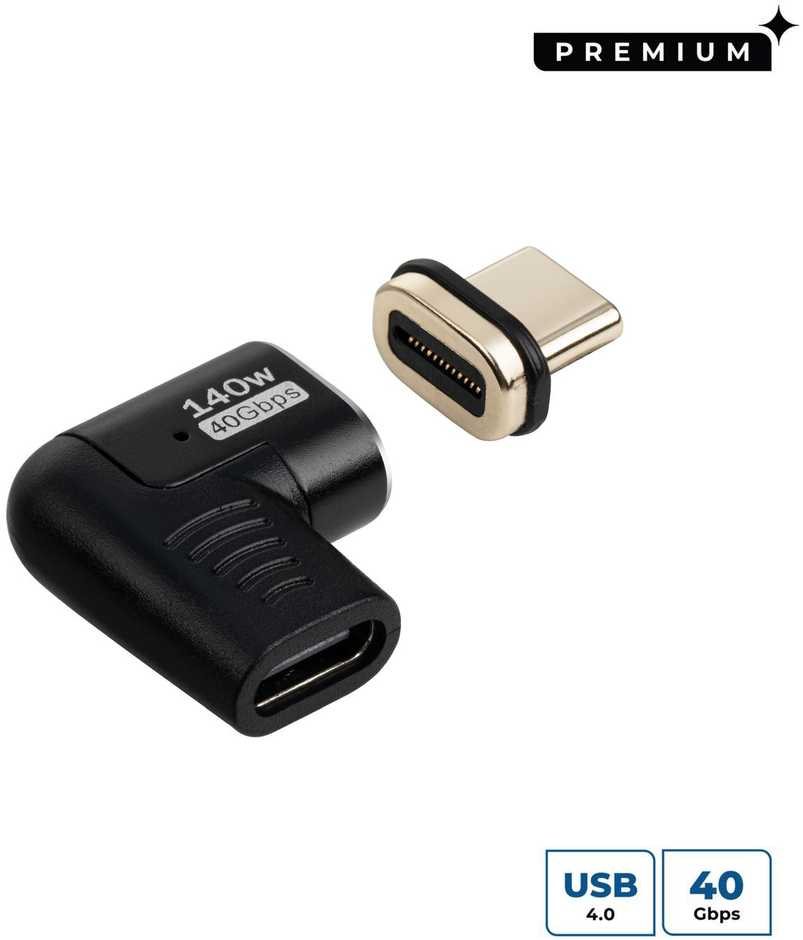 Adapteris USB MicroConnect USB-C - USB-C Sidabrinė (MC-USB4CCMF-MAGNETIC)