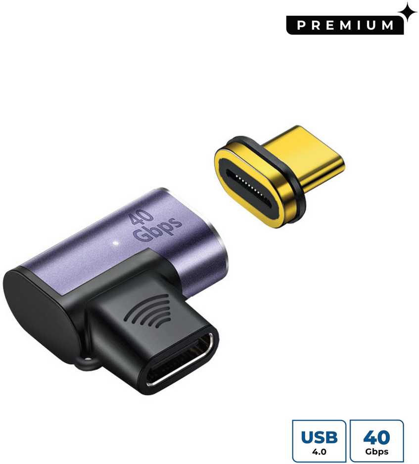 Adapteris USB MicroConnect USB-C - USB-C Sidabrinė (MC-USB4CCMF-MAGNETIC)