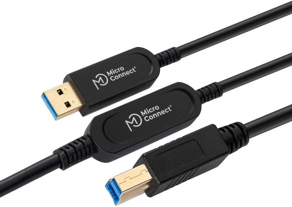 Kabelis USB MicroConnect USB-A - USB-B 10 m Juodas (MC-USB3.0AB10OP)