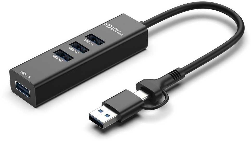 HUB USB MicroConnect USB 3.0 Hub 4-Port with USB-C