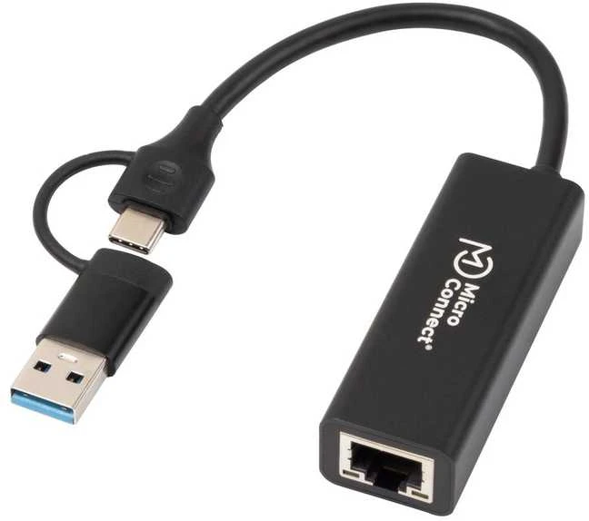 USB-C į RJ-45 adapteris su papildoma USB jungtimi