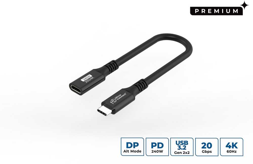 MicroConnect Aukščiausios kokybės USB-C laido ilgintuvas