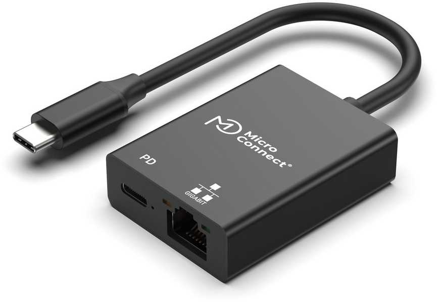 Adapteris USB MicroConnect USB-C - RJ-45 Juodas (USB3.1CETHPDBA)
