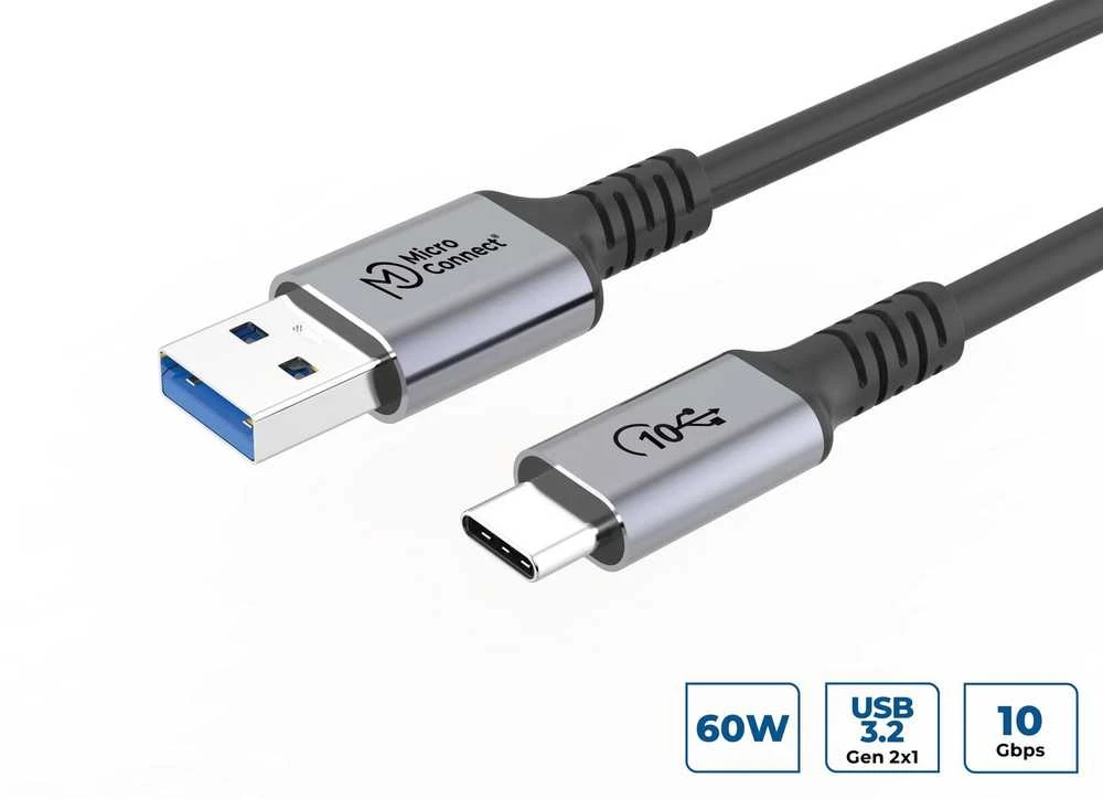 USB kabelis MicroConnect USB-C - USB-A 1,5 m juodas (USB3.2AC15)