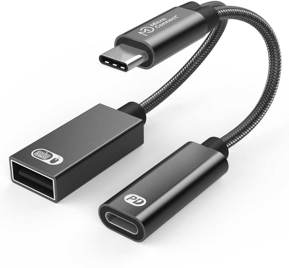 Adapteris USB MicroConnect MC-USBC-CFAF USB-C - USB-A + USB-C Sidabrinė (MC-USBC-CFAF)