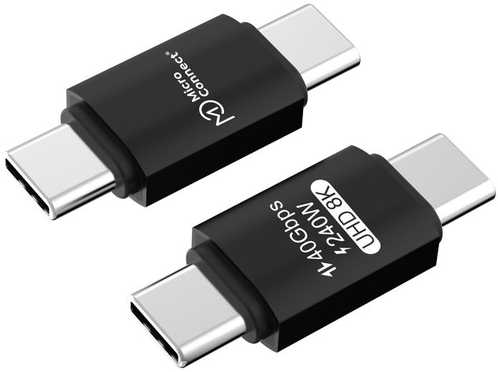 Adapteris USB MicroConnect USB-C - USB-C Sidabrinė (Premium USB4 Gen 3x2 USB-C)
