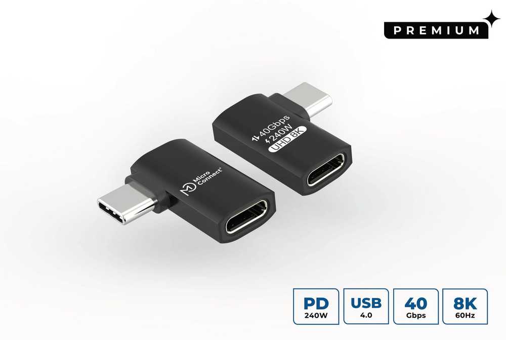 Adapteris USB MicroConnect USB-C - USB-C Sidabrinė (Premium USB4 Gen 3x2 USB-C)