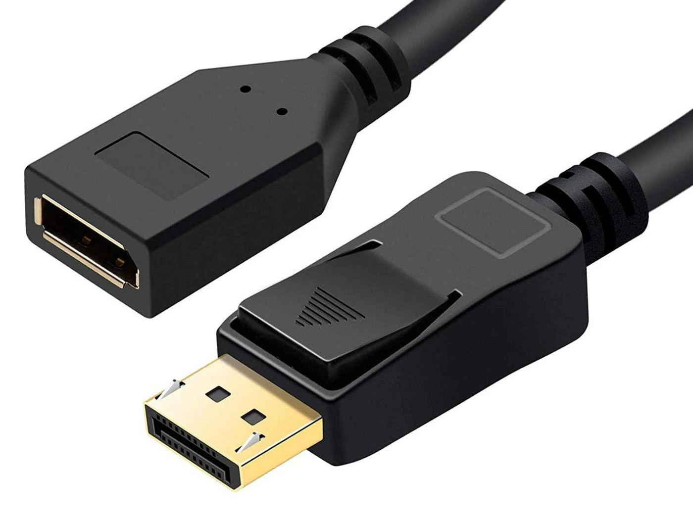 DisplayPort kabelis su fiksatoriumi ir auksine jungtimi