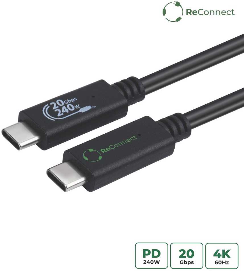 Kabelis USB MicroConnect USB-C - USB-C 2 m Juodas (ECO-USB3.2CC2*)