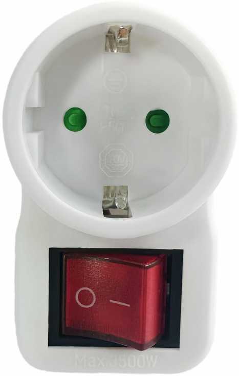MicroConnect Safety Socket Adapteris, Baltas