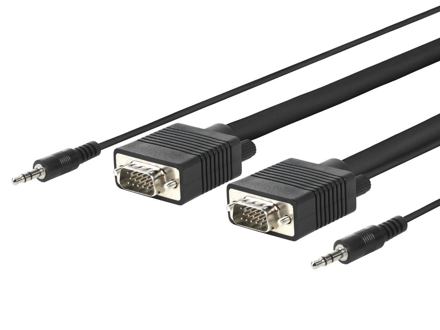Kabelis MicroConnect D-Sub (VGA) - D-Sub (VGA) + Jack 3.5mm 10m juoda (MONGG10BMJ)