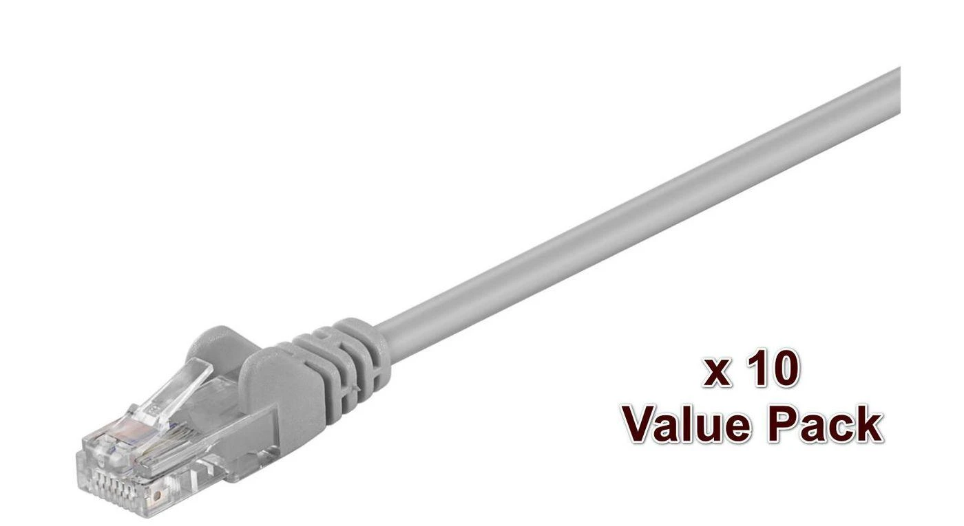 MicroConnect U/UTP CAT5e 0.5 Pilkas x10 (V-UTP5005VP)