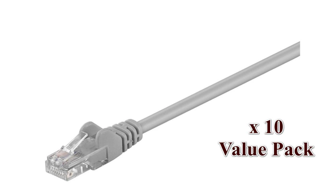 MicroConnect U/UTP CAT5e 5M Pilkas x10 (V-UTP505VP)