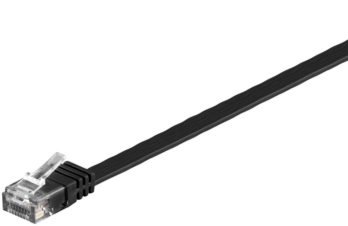 MicroConnect CAT6 UTP 0.25M Flat, juoda (V-UTP60025S-FLAT)