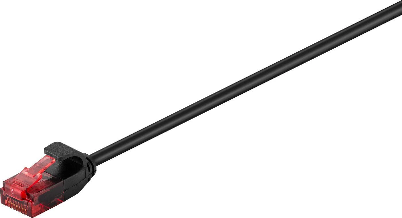 MicroConnect U/UTP CAT6 0.5M Juodas Slim