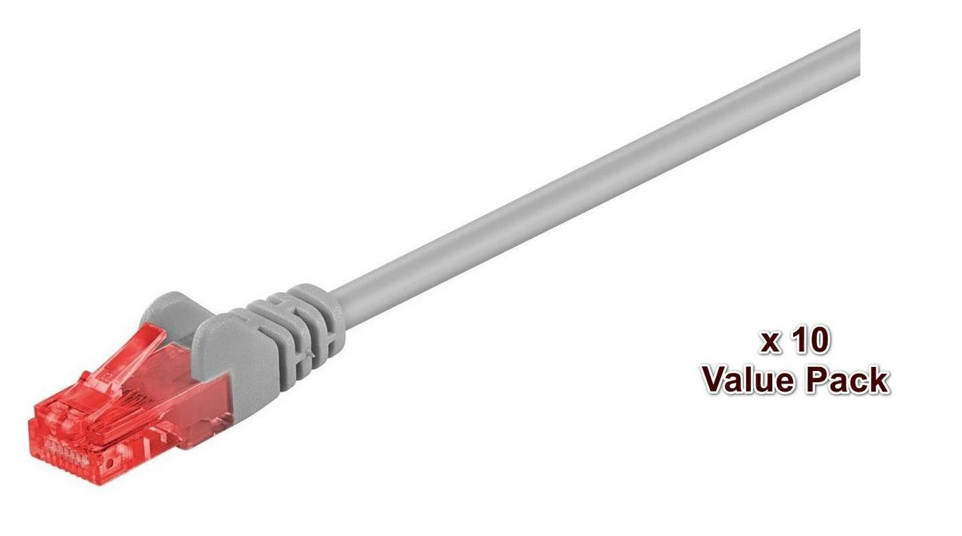 MicroConnect RJ-45 kt.6 1m Pilka 10-oji pakuotė (V-UTP601VP)