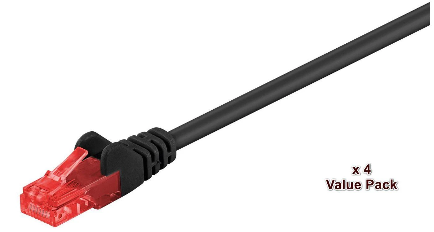 MicroConnect RJ-45/RJ-45 kat.6 U/UTP Juodas 10vnt. 20m (V-UTP620SVP)