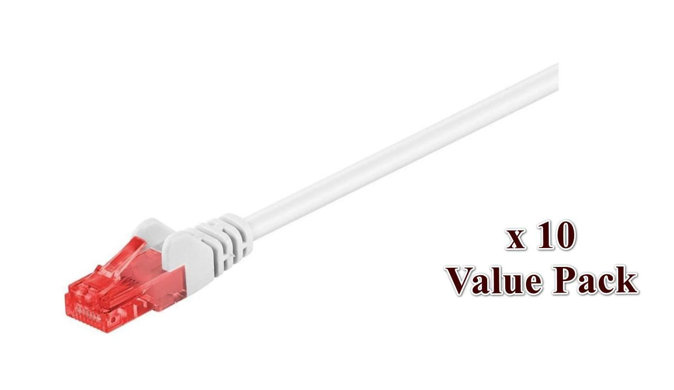 MicroConnect RJ-45/RJ-45 kat.6 U/UTP Baltas 10vnt. 2 m (V-UTP602WVP)