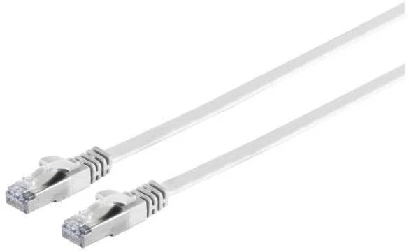 MicroConnect U/UTP CAT6A 5M baltas plokščias neekranuotas tinklo kabelis,