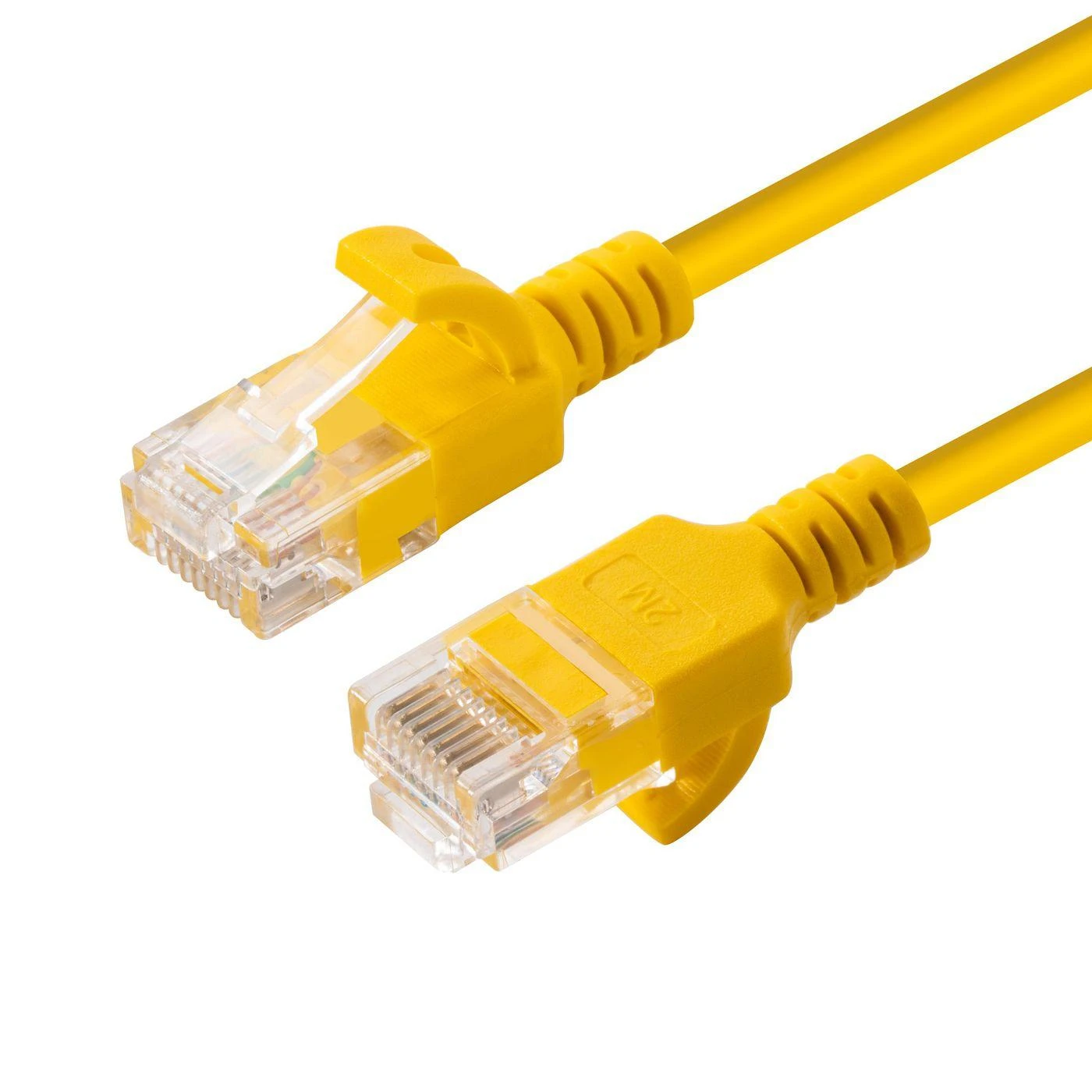 MicroConnect U/UTP CAT6A Slim 0,25M Geltona