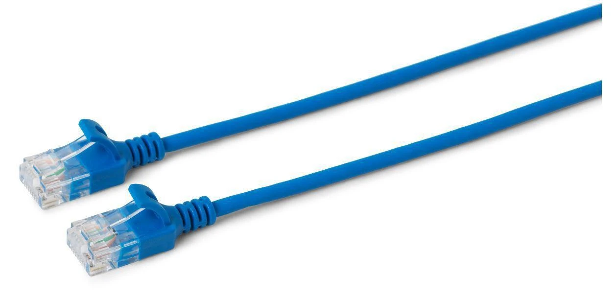 MicroConnect U/UTP CAT6A Slim 0.3M Mėlyna
