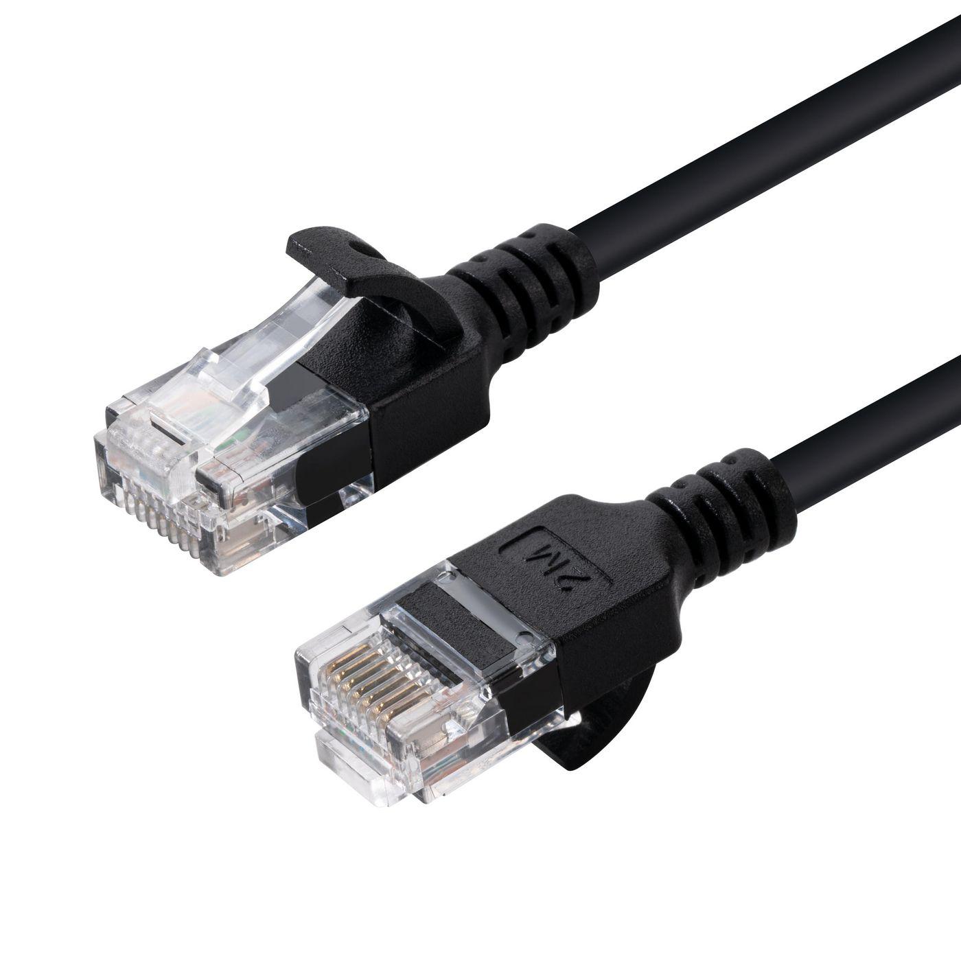 MicroConnect U/UTP CAT6A Slim 5M Juodas