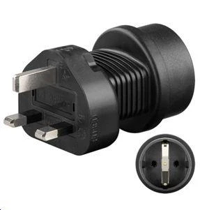 Juodas UK į Schuko maitinimo adapteris