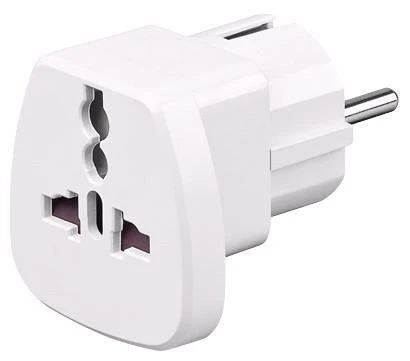 Baltas kelioninis elektros adapteris
