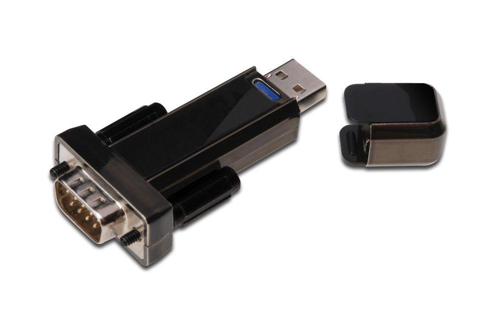 Adapteris USB MicroConnect USB-A - RS-232 Juodas (USBADB9M)