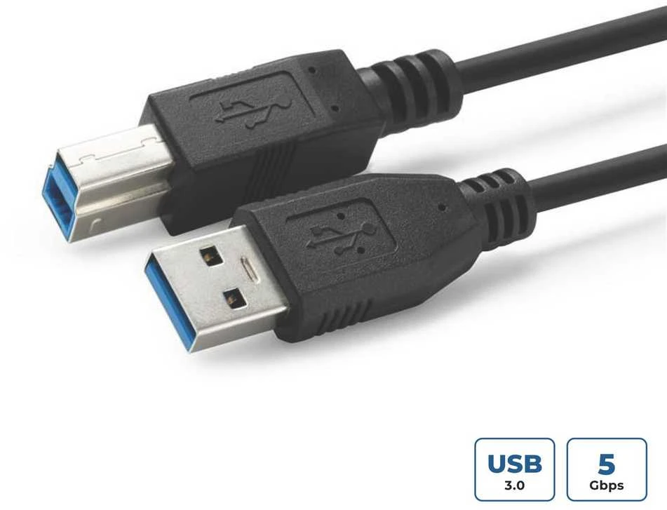 Kabelis USB MicroConnect USB-A - USB-B 3 m Juodas (USB3.0AB3B)
