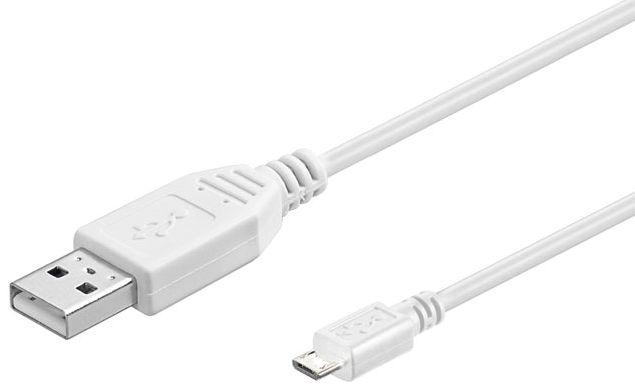 Kabelis USB MicroConnect USB-A - microUSB 3 m Baltas (USBABMICRO3W)