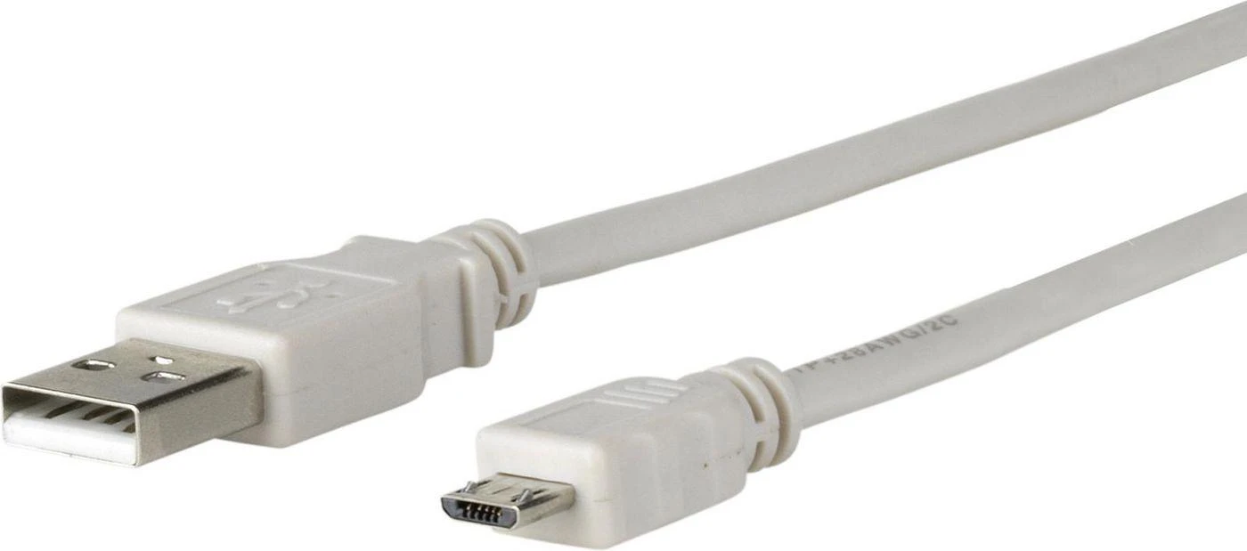 Kabelis USB MicroConnect USB-A - microUSB 3 m Baltas (USBABMICRO3G)