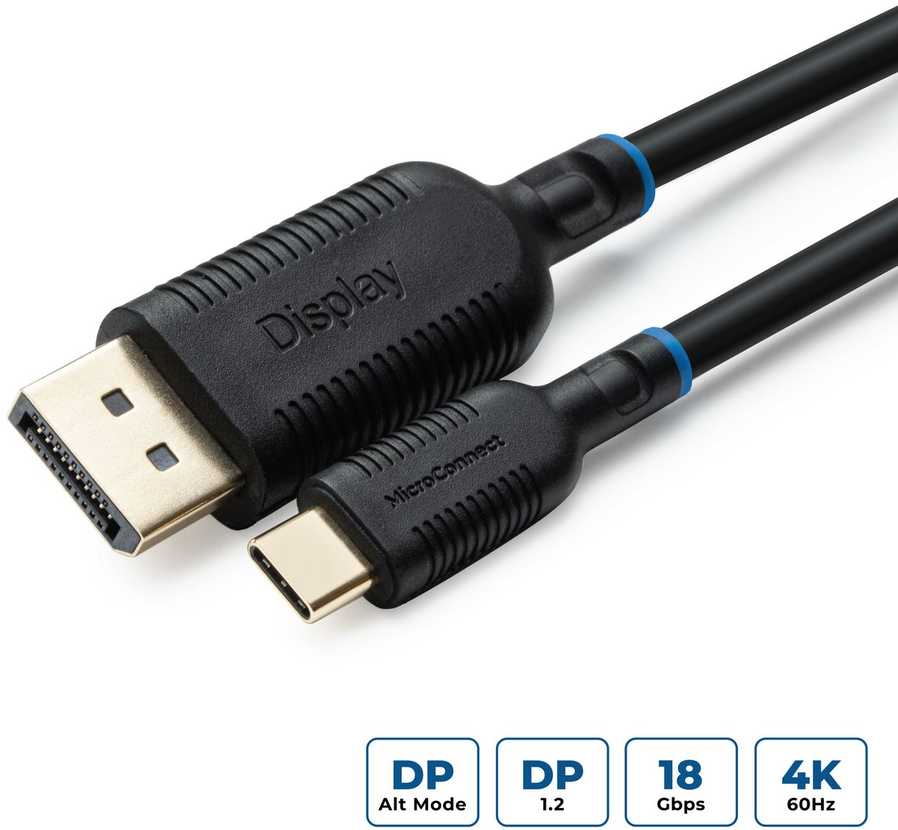Kabelis USB MicroConnect USB-C - DisplayPort 3 m Juodas (MC-USBCDP3)