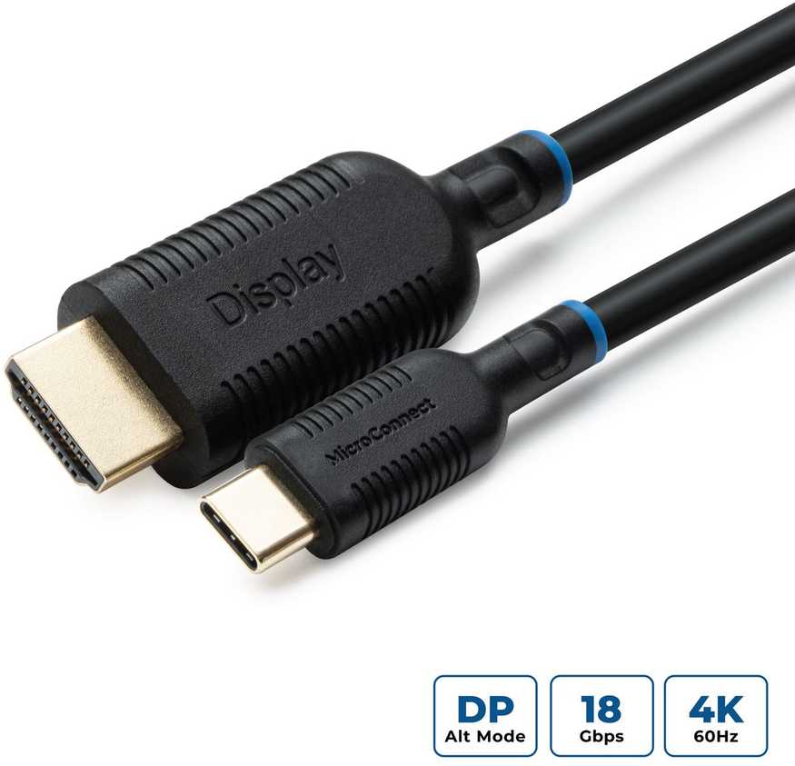 Adapteris AV MicroConnect Microconnect MC-USBCHDMI3 kabelio adapteris 3 m USB C HDMI Juodas